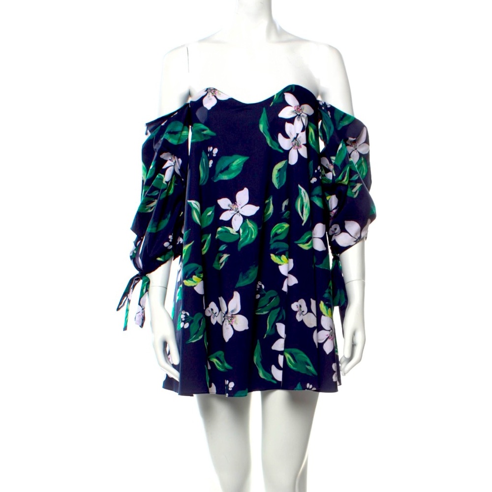 Off the shoulder, floral, above the knees dress. Like-new!